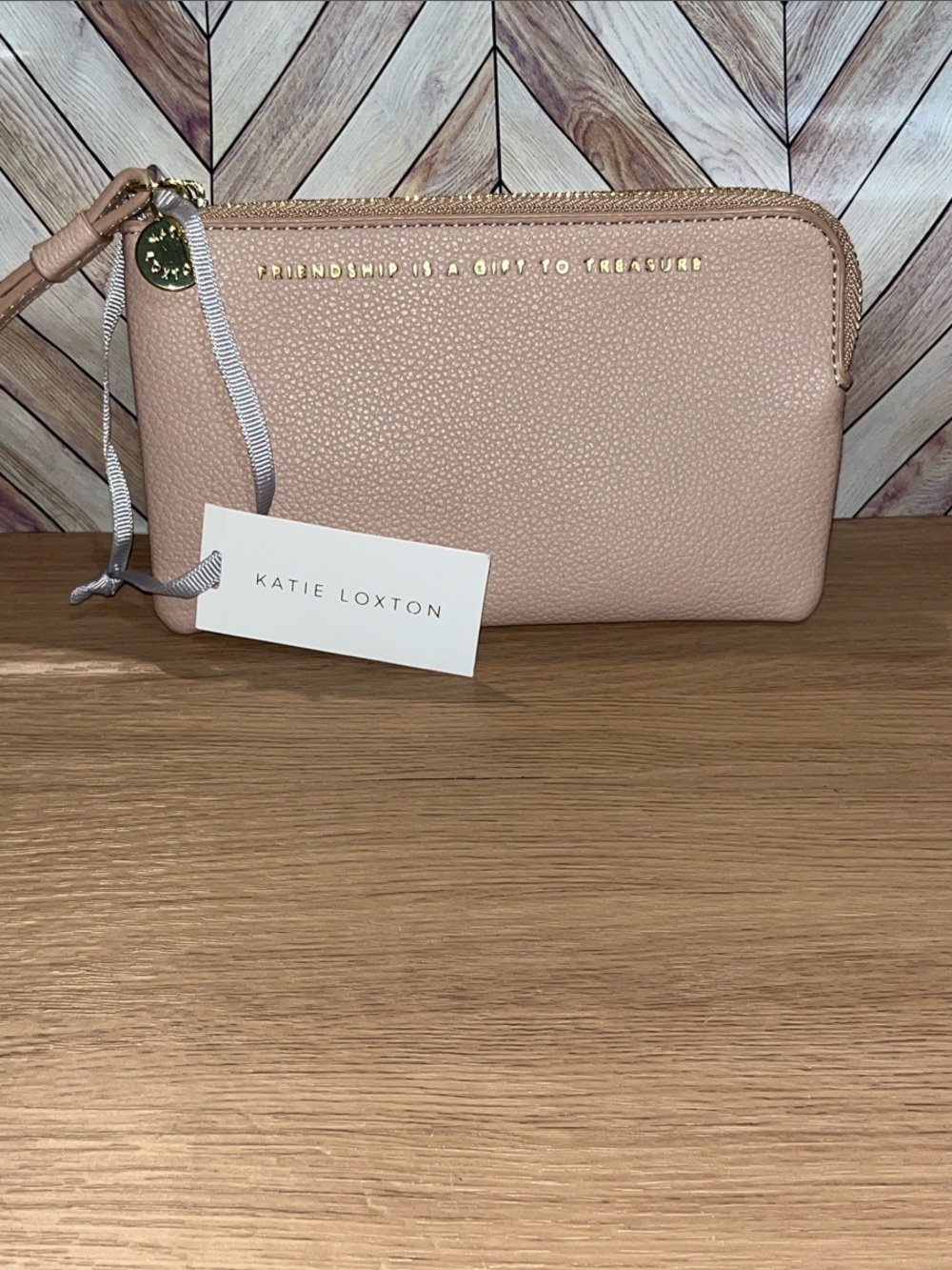 Katie Loxton NEW Blush Pink Pebbled Wristlet